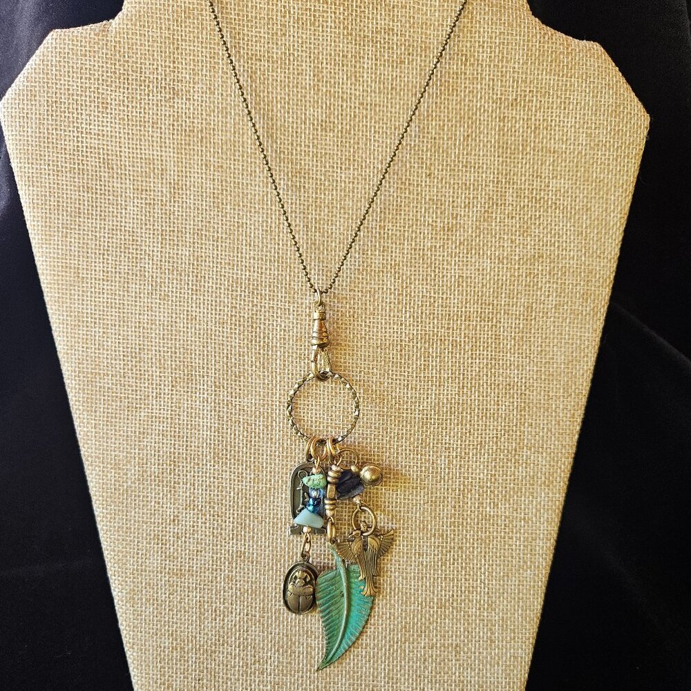 Mysteries of Egypt Antique Bronze Charm Necklace